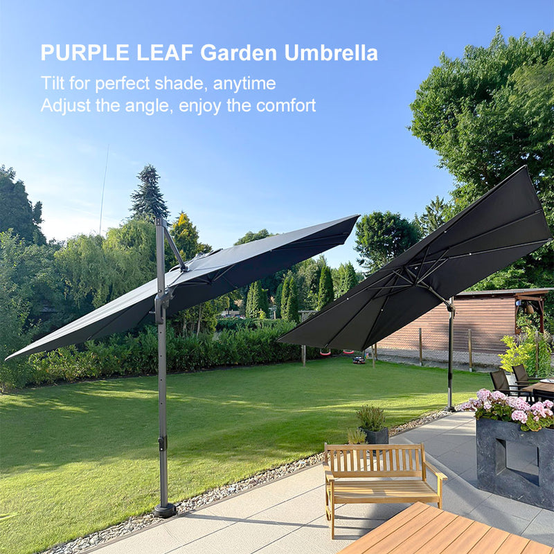 PURPLE LEAF Affordable Patio Umbrella Swivel Left-Right Tiliting Cantilever Umbrella