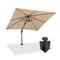 PURPLE LEAF Pool Umbrella Outdoor Cantilever Umbrella with In-ground Base