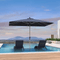 PURPLE LEAF Deluxe Aluminum Market Umbrella, Outdoor Table Umbrella for Patio, Porch