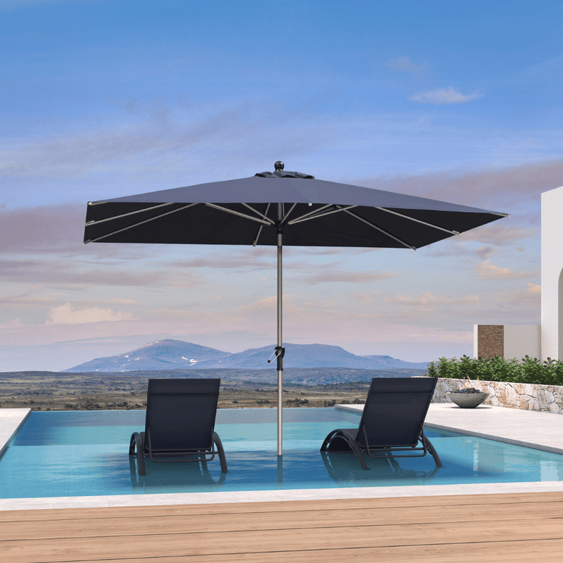 PURPLE LEAF Deluxe Aluminum Market Umbrella, Outdoor Table Umbrella for Patio, Porch