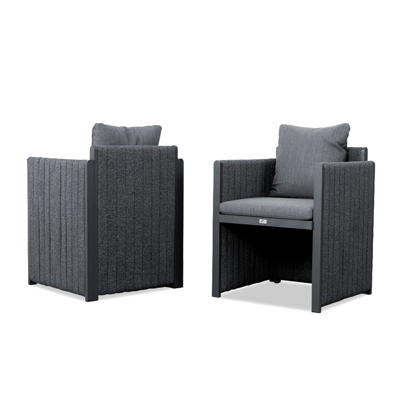 PURPLE LEAF Sanori Outdoor Dining Set Weather-Resistant Aluminum Table and Chairs Set with Backrest Pillow and Olefin Cushions for Deck