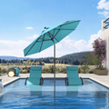 PURPLE LEAF Crank and Tilt Table Umbrella Outdoor Patio Market Umbrella with Visible Hand Crank System