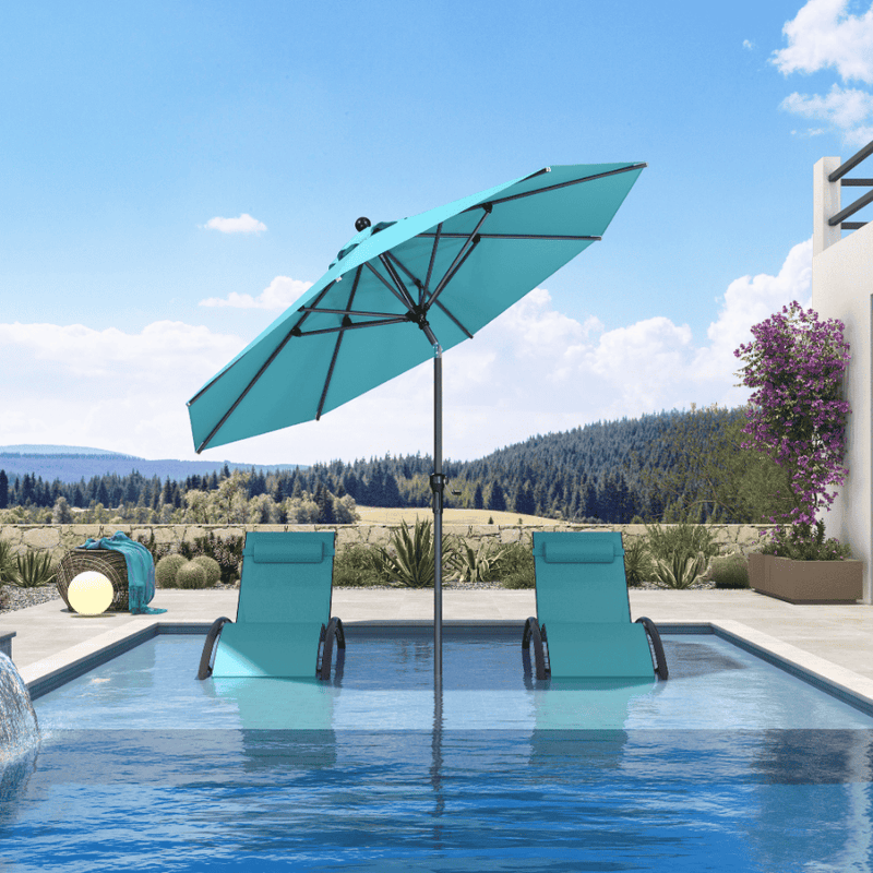 PURPLE LEAF Crank and Tilt Table Umbrella Outdoor Patio Market Umbrella with Visible Hand Crank System
