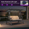 PURPLE LEAF Outdoor Deluxe Modern Swing Chairs with PVC Canopy, Swing for Patio Gadern Porch, Solar LED Light and Cushions Included