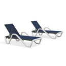 PURPLE LEAF Patio Chaise Lounge Plastic Pool Outdoor Lounge Chair with Aluminum Frame Stackable Patio Tanning Chairs for Poolside Sunbathing Beach Deck Yard