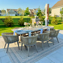 PURPLE LEAF 7/9/11 Pieces Outdoor Dining Set Aluminum Table & Wicker Rattan Chairs Modern Patio Furniture Set for Deck
