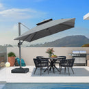 PURPLE LEAF Sunbrella Umbrella Grey Pole Cantilever Umbrella