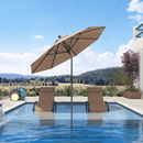 Clearance - PURPLE LEAF OPEN BOX Crank and Tilt Outdoor Patio Market Umbrella with Visible Hand Crank System