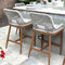 PURPLE LEAF Outdoor Bar Stool Set of 2,  Wicker Rattan Bar stools with Back Aluminum Outside Garden Patio Bar Chairs
