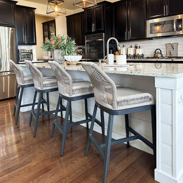 Outdoor Bar Stool Set of Modern Counter Height Patio Furniture