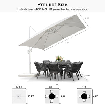 boyel living cantilever patio umbrella with base White Cantilever Patio Umbrella