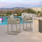 PURPLE LEAF Outdoor Bar Stools Set of 2 Modern Olefin Weaving Bar Chairs with Backrest Pillow for Patio, Poolside or Indoor