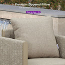 PURPLE LEAF Outdoor Bar Stools Set of 2 Modern Olefin Weaving Bar Chairs with Backrest Pillow for Patio, Poolside or Indoor