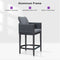 PURPLE LEAF Outdoor Bar Stools Set of 2 Modern Olefin Weaving Bar Chairs with Backrest Pillow for Patio, Poolside or Indoor