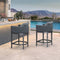 PURPLE LEAF Outdoor Bar Stools Set of 2 Modern Olefin Weaving Bar Chairs with Backrest Pillow for Patio, Poolside or Indoor