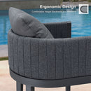 PURPLE LEAF Outdoor Bar Stools Set of 2 Modern Olefin Weaving Bar Chairs with Backrest Pillow for Patio, Poolside or Indoor