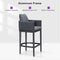 PURPLE LEAF Outdoor Bar Stools Set of 2 Modern Olefin Weaving Bar Chairs with Backrest Pillow for Patio, Poolside or Indoor