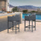 PURPLE LEAF Outdoor Bar Stools Set of 2 Modern Olefin Weaving Bar Chairs with Backrest Pillow for Patio, Poolside or Indoor