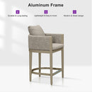 PURPLE LEAF Outdoor Bar Stools Set of 2 Modern Olefin Weaving Bar Chairs with Backrest Pillow for Patio, Poolside or Indoor