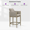 PURPLE LEAF Outdoor Bar Stools Set of 2 Modern Olefin Weaving Bar Chairs with Backrest Pillow for Patio, Poolside or Indoor