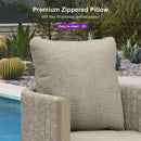 PURPLE LEAF Outdoor Bar Stools Set of 2 Modern Olefin Weaving Bar Chairs with Backrest Pillow for Patio, Poolside or Indoor