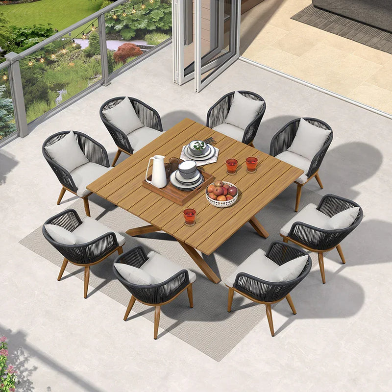 PURPLE LEAF Patio Dining Set for Garden Deck Wicker Table and Chairs Set