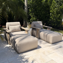 PURPLE LEAF Outdoor Chaise Lounge Chair Aluminum Patio Lounge Chair with Pillow Lounger Recliner Chiar for Beach Pool Lawn Tanning Lounge