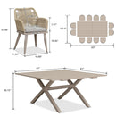 PURPLE LEAF Outdoor Dining Set All-Weather PE Rattan Outdoor Patio Furniture Set with Aluminum Frame