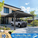 PURPLE LEAF Outdoor Metal Carport with Grey Steel Roof and Aluminum Frame Protective Shelter