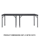 PURPLE LEAF  Outdoor Wall Mounted Hardtop Gazebo Metal Roof Patio Cover with Drainage System Outdoor Living Shelter for Backyard Lounge