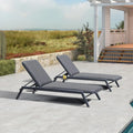 PURPLE LEAF Patio Chaise Lounge with Cushion Aluminum Tanning Chair Lounge Adjustable Reclining Set