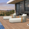 PURPLE LEAF Olefin Patio Chaise Lounge Chair , Upholstered Pool Lounge Chairs for Outdoor with Teak Armresfor Deck, Pool, Lawn, Garden, Courtyard, Porch, Khaki