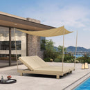 PURPLE LEAF Outdoor Daybed for Patio,  Poolside Chaise Lounge Bed with Cushion, Olefin Blend Fabric, Aluminum Frame Sunbed with Side Table for Deck and Backyard