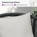 PURPLE LEAF Teak Patio Dining Set with Cushions and Pillow All-Weather Wicker Patio Table Set for Garden, Deck, and Yard