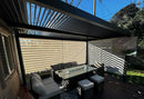 PURPLE LEAF Athena Louvered Pergola Grey Outdoor Aluminum Pergola with Roller Blind Adjustable Gazebo for Patio Deck Garden
