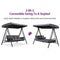 PURPLE LEAF Outdoor Patio Porch Swing Adjustable Backrest, 3-seat Swing Chair with Weather Resistant Steel Frame for Backyard ,Pillows Included