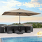 PURPLE LEAF Aluminum Outdoor Market Umbrella Patio Table Umbrella
