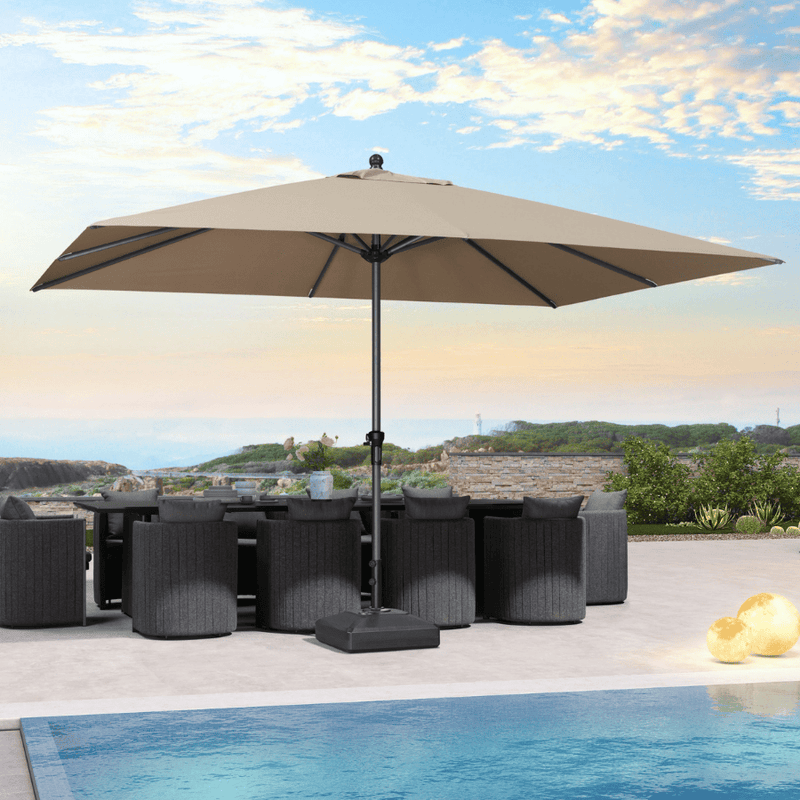PURPLE LEAF Aluminum Outdoor Market Umbrella Patio Table Umbrella
