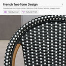 PURPLE LEAF Patio French Counter Stool Set of 2 Outdoor Backrest Barstools Aluminum Frame Woven Rattan for Indoor Kitchen Garden Balcony Restaurant