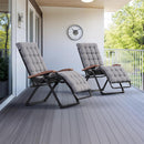 PURPLE LEAF Outdoor Reclining Chair Patio Zero Gravity Chaise Lounge Folding Chair with Removable Cushion Adjustable Headrest for Lawn Camping Beach Pool