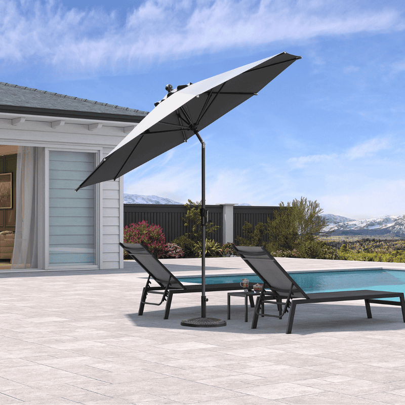 PURPLE LEAF Crank and Tilt Table Umbrella Outdoor Patio Market Umbrella with Visible Hand Crank System
