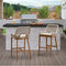 OPEN BOX I PURPLE LEAF 2 Set Outdoor Bar Stool Chair Set, Modern Counter Height Bar Stool, Cushion Included