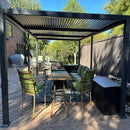 PURPLE LEAF Caesar Outdoor Louvered Pergola Patio Sun Shade Shelter with Adjustable Hardtop Patio Pergola Grey