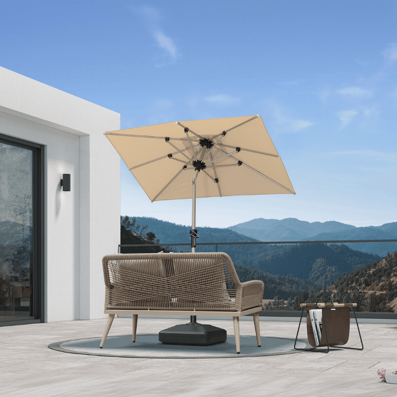 PURPLE LEAF Deluxe Aluminum Market Umbrella, Outdoor Table Umbrella for Patio, Porch