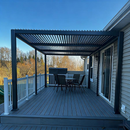 PURPLE LEAF Caesar Outdoor Louvered Pergola Patio Sun Shade Shelter with Adjustable Hardtop Patio Pergola Grey