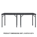 PURPLE LEAF  Outdoor Wall Mounted Hardtop Gazebo Metal Roof Patio Cover with Drainage System Outdoor Living Shelter for Backyard Lounge