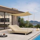 PURPLE LEAF Outdoor Daybed for Patio,  Poolside Chaise Lounge Bed with Cushion, Olefin Blend Fabric, Aluminum Frame Sunbed with Side Table for Deck and Backyard