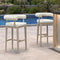 PURPLE LEAF Outdoor Bar Stools Set of 2 Modern Olefin Upholstered Barstools with Back and Armrest Bar Chairs for Garden Kitchen Island