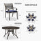 PURPLE LEAF Cast Aluminum Patio Dining Armchairs and Round Table | Rhombus and Square Lattice Designs