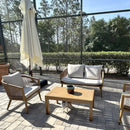 PURPLE LEAF Potlen 4-Piece Patio Conversation Set with Wicker Chairs and Cushions Sofa for Backyard